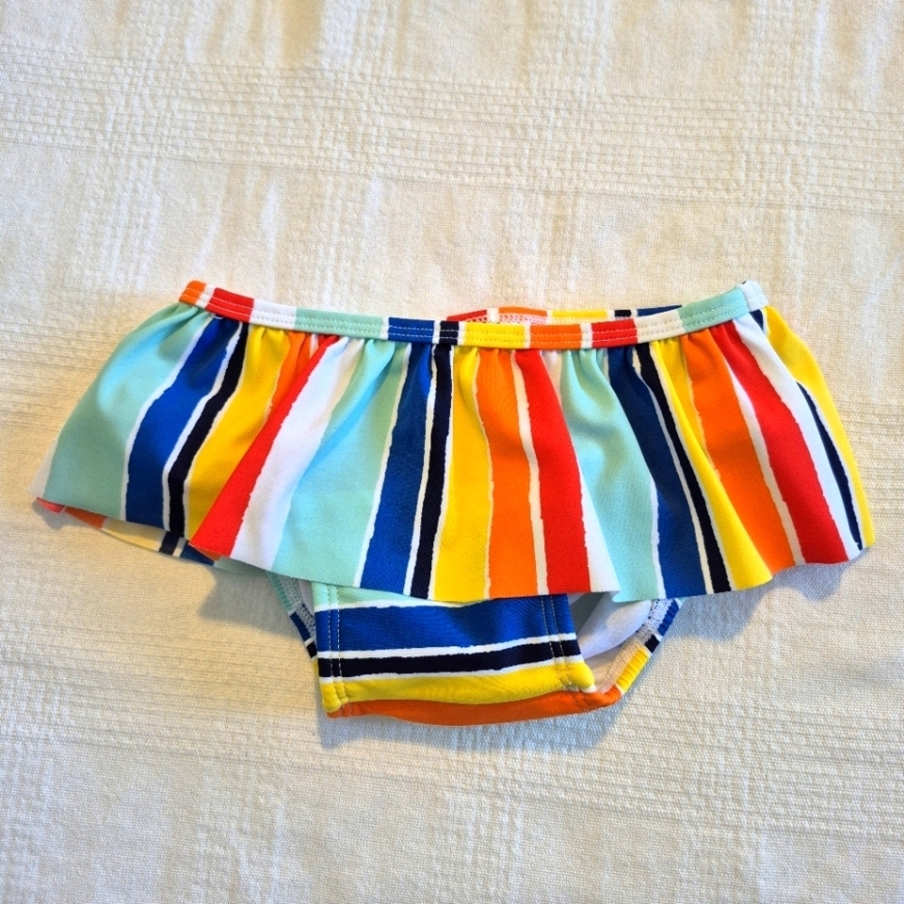 Hanna Andersson girls size 85 or 2T rainbow skirted swim bottom GUC